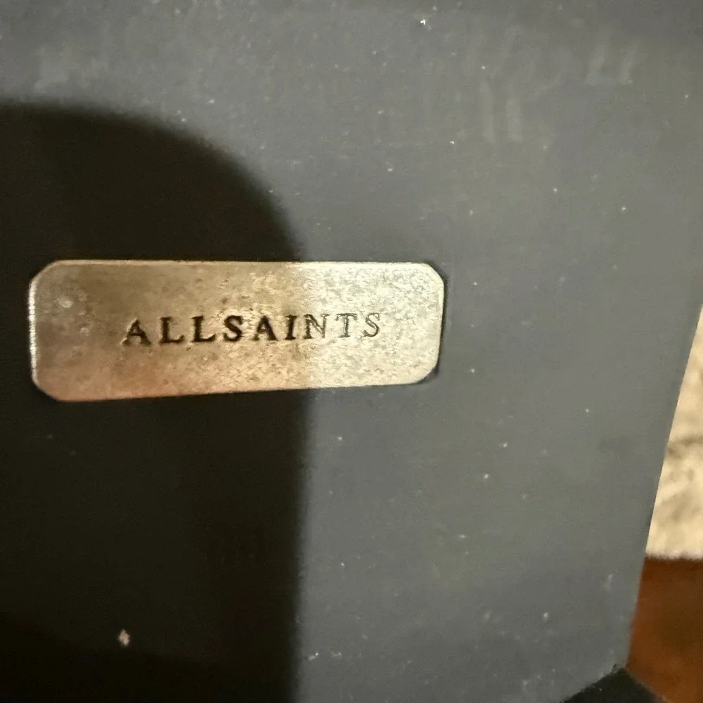 AllSaints Bloom Penny Loafers Mens 11 Black Leather Dress Formal Preppy Luxury